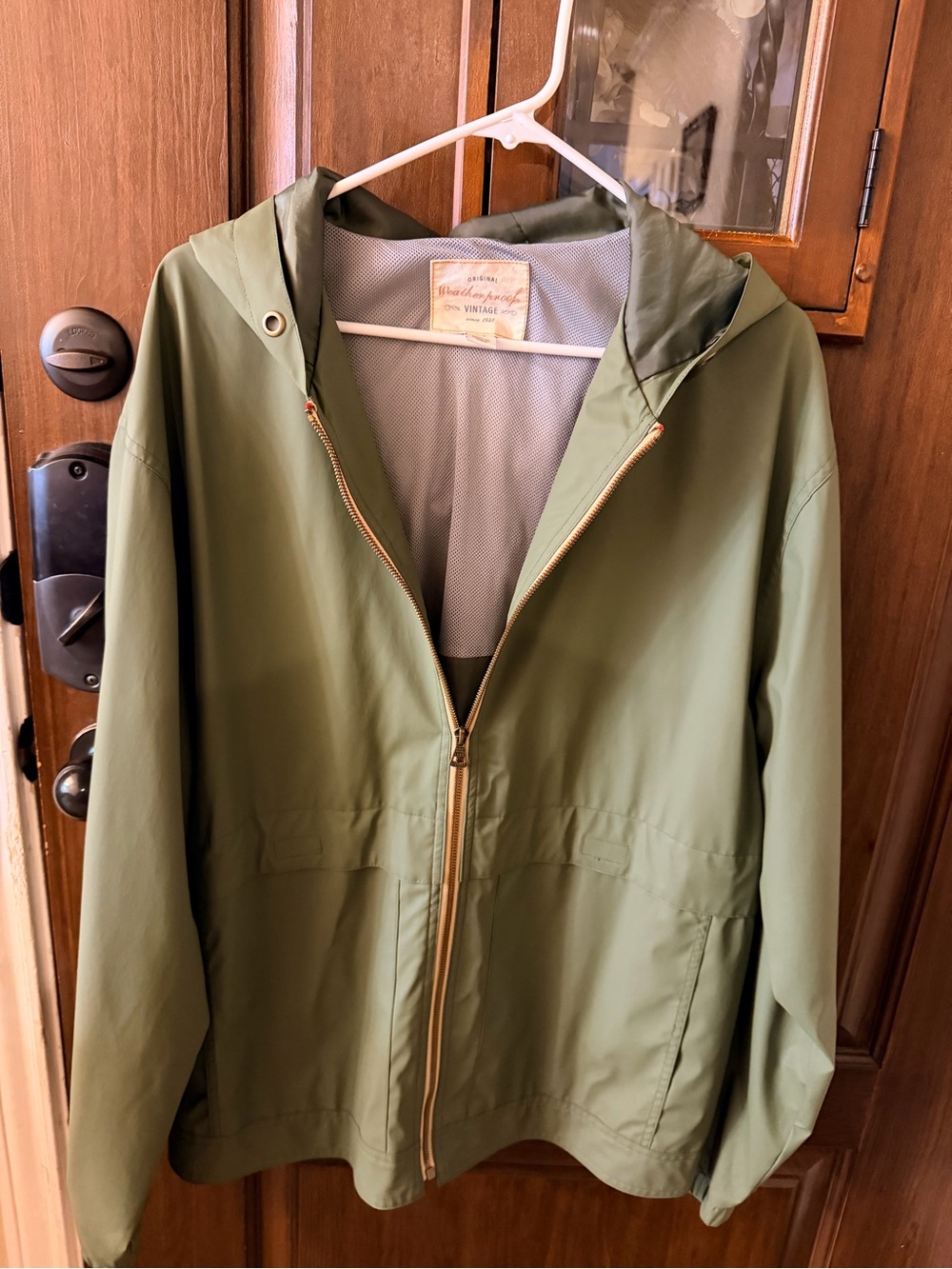 Lightweight Olive Green Hooded Jacket - Unbranded raincoat